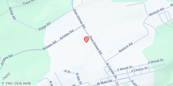 Map showing Ringtown Valley Food Pantry at 155 Zion Grove Rd, Ringtown, PA
