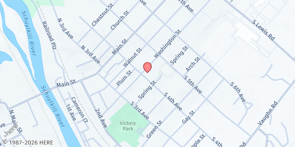 Map showing Project Outreach - Royersford at 410 Washington Street, Royersford, PA