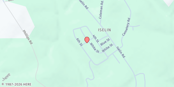 Map showing Iselin Community Church Food Pantry at 685 White St., Saltsburg, PA