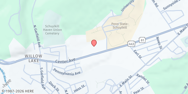 Map showing First United Church of Christ at 110 PA-61, Schuylkill Haven, PA