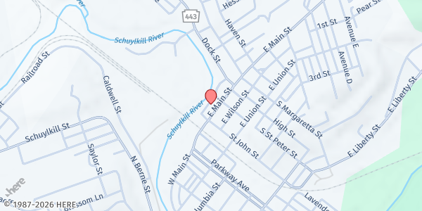 Map showing St Ambrose Church at 25 E Main St, Schuylkill Haven, PA