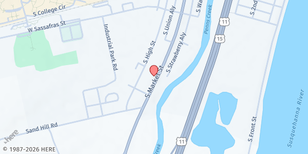 Map showing Selinsgrove - Post 25 at 524 SOUTH MARKET STREET, Selinsgrove, PA