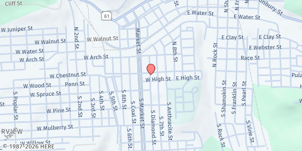 Map showing The Salvation Army - Shamokin at 116 W Chestnut St, Shamokin, PA