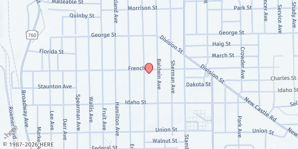 Map showing Cedar Ave at 1045 Cedar Ave., Sharon, PA