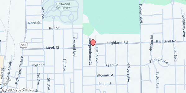 Map showing Oasis Center at 840 Highland Rd, Sharon, PA