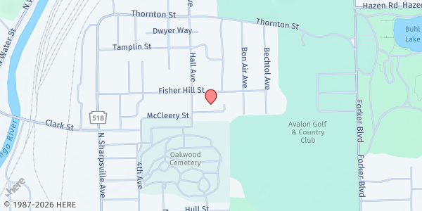 Map showing Salvation Army Sharon (Hot Meal Program) at 660 Fisher Hill Street, Sharon, PA