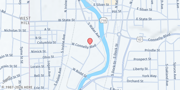 Map showing Sharon Community Health Center at 94 W Connelly Blvd, Sharon, PA