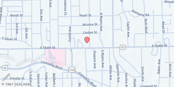 Map showing St. Joseph Church Food Pantry at 79 Case Ave., Sharon, PA
