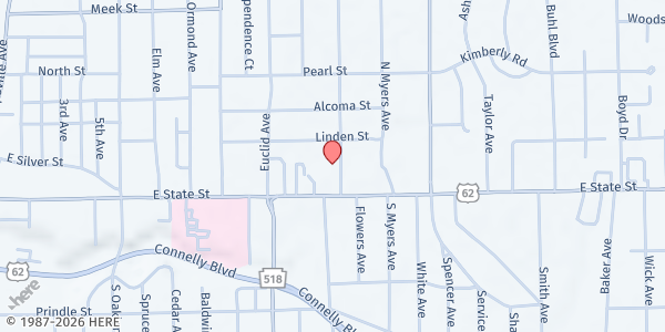 Map showing St. Joseph's at 79 Case Ave, Sharon, PA