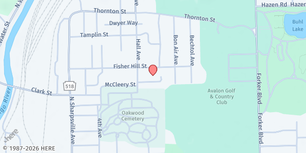 Map showing The Salvation Army - Sharon at 660 Fisher Hill St., Sharon, PA