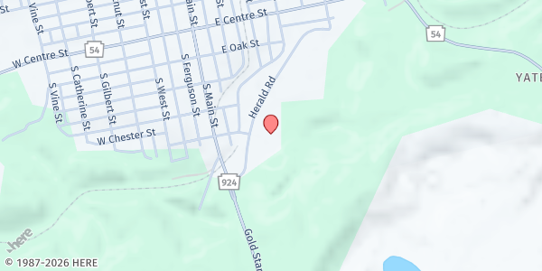 Map showing Shenandoah Mobile Market - Mrs. T's Pierogies at Mrs. T's Pierogies, 2 Herald Rd, Shenandoah, PA