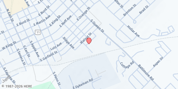 Map showing Oasis Of Love Church at 303 S Washington St, Shippensburg, PA