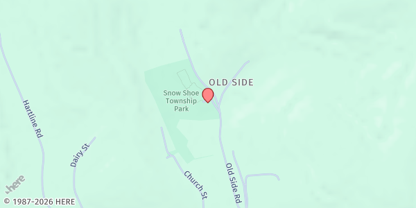 Map showing Snow Shoe at 268 OLDSIDE ROAD, SNOW SHOE, PA