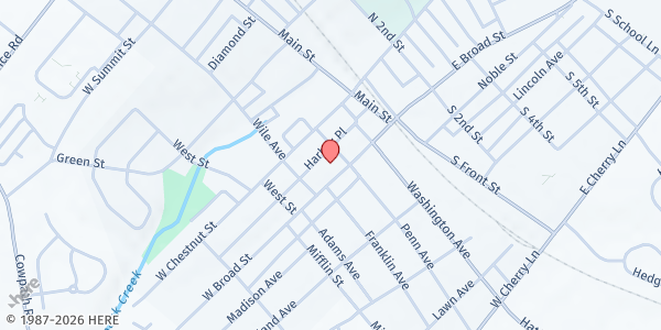 Map showing Emmanuel Lutheran Church E-Meals at 69 West Broad Street, Souderton, PA
