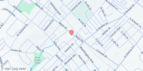 Map showing Keystone Opportunity Center at 104 N. Main St., Souderton, PA