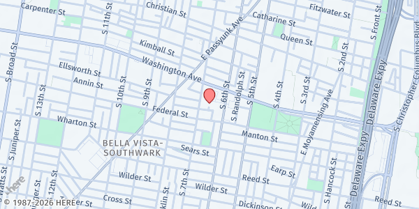 Map showing Juntos - South Philadelphia at 600 Washington Avenue, South Philadelphia, PA