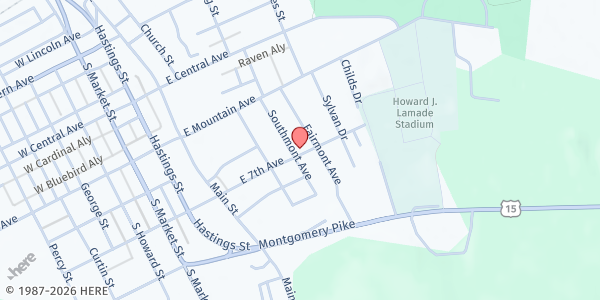 Map showing Wings of Love Community Church at 699 Southmont Ave., South Williamsport, PA