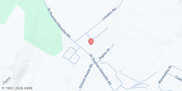 Map showing United Methodist Church of St. Thomas at 360 St Thomas-Edenville Rd., St. Thomas, PA