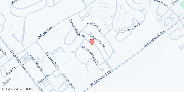 Map showing Commonfood, Inc. Distribution Center at 3086 Stonebridge Dr., State College, PA
