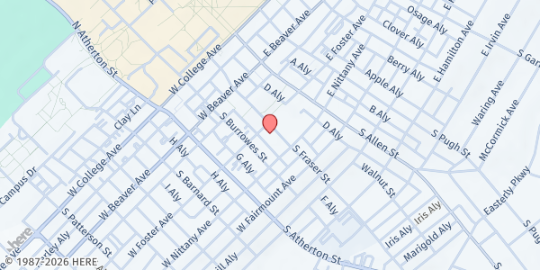 Map showing Community Cafe at St. Andrew's Episcopal Church at 208 W. Foster Ave., State College, PA