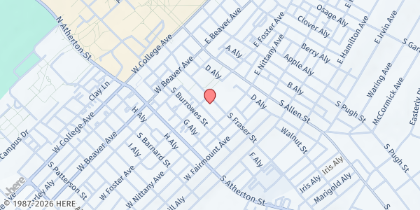 Map showing Community Cafe At St. Andrews Episcopal Church at 208 W. Foster Ave., State College, PA