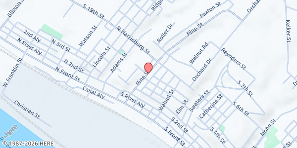 Map showing Grace Temple at 300 Pine Street, Steelton, PA