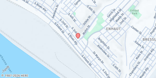 Map showing New Hope Living Baptist Church at 395 S. 2nd St., Steelton, PA