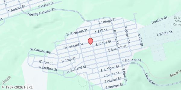 Map showing Summit Hill Pantry at 1 W Hazard St, Summit Hill, PA