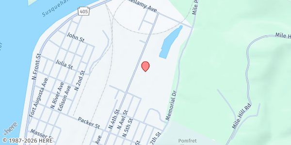 Map showing Greater Susquehanna Valley YMCA - Sunbury at 1150 N 4th St, Sunbury, PA