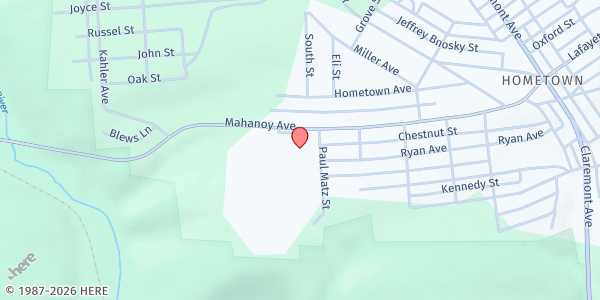 Map showing Tamaqua Mobile Market - Dutch Hill Baseball Fields at Dutch Hill Baseball Fields, Tamaqua, PA