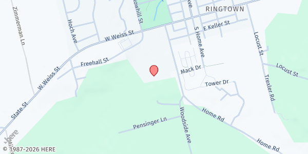 Map showing Topton Mobile Market - Brandywine Heights Middle School at Brandywine Heights Middle School, Topton, PA