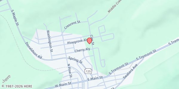Map showing Tremont Area Food Pantry (SCA) at Tremont Municipal Building, 139 Clay St, Tremont, PA
