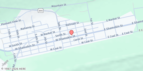 Map showing CSO - St. Patrick's Church at 331 W Shamokin St, Trevorton, PA