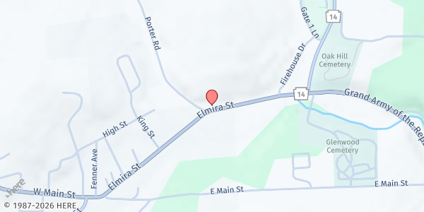 Map showing Troy Food Pantry at 532 Elmira St, Troy, PA