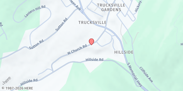 Map showing Back Mountain Food Pantry at 40 Knob Hill, Trucksville, PA