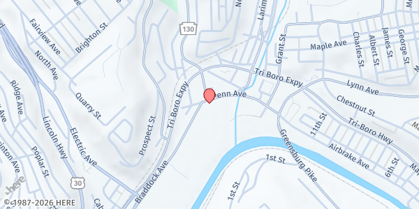 Map showing Westinghouse Valley Food Pantry at 413 Penn Ave., Turtle Creek, PA