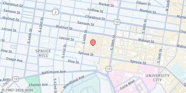 Map showing St Mary's Church, Hamilton Village at 3916 Locust Walk, University City, PA