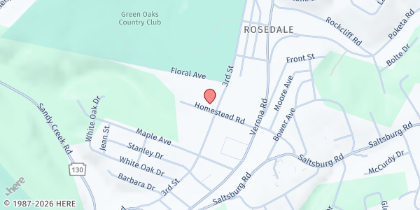 Map showing Rosedale Food Pantry at 5501 3rd St., Verona, PA