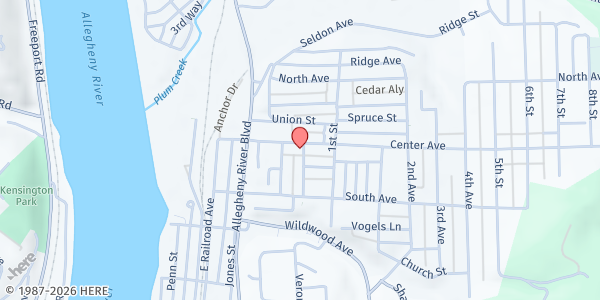 Map showing Verona UMC at 798 Herron Ave., Verona, PA