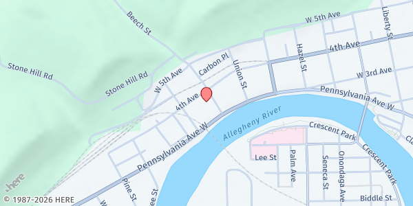 Map showing Warren SA Pantry - Food Distribution Center at 311 Beech St, Warren, PA