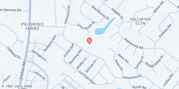 Map showing Barclay Elementary at 2015 Palomino Drive, Warrington, PA