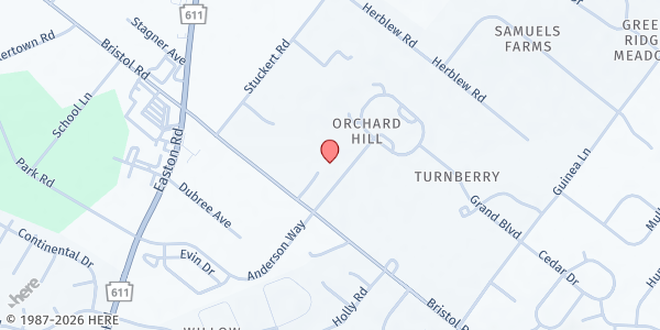 Map showing Warrington Fellowship Church at 1455 Cooper Lane, Warrington, PA