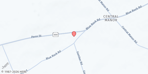 Map showing Central Manor Church at 387 Penn St., Washington Boro, PA