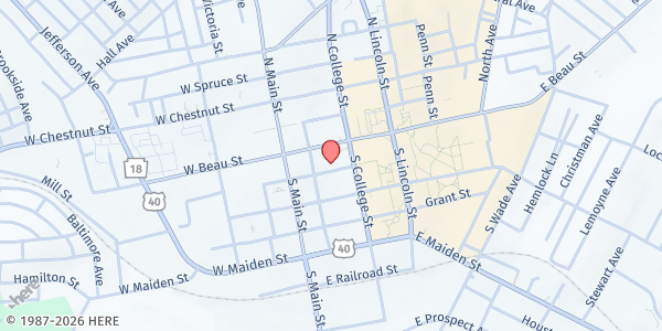 Map showing Community Circle Food Pantry - Warehouse 1 at Warehouse 1, Washington, PA