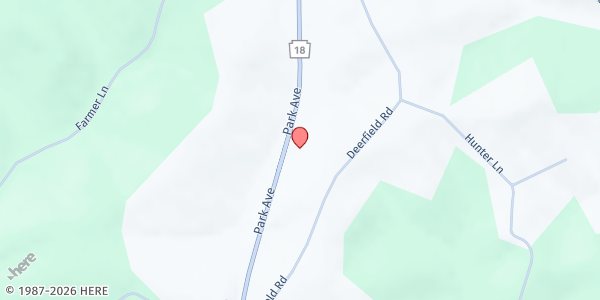 Map showing Greater Washington Co. Food Bank Distribution Center at 3750 Park Ave., Washington, PA