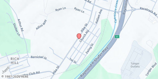 Map showing Meadowlands Food Pantry at 300 Pike St, Washington, PA