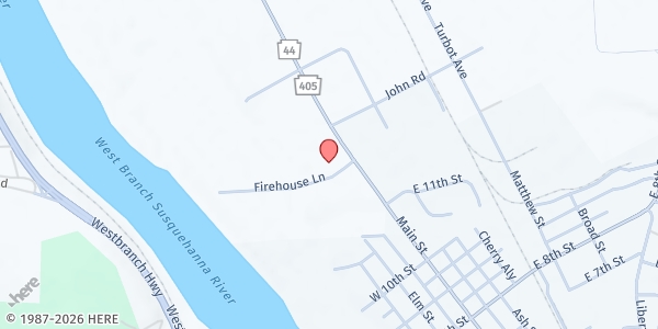 Map showing CSO Mobile - Warrior Run Fire Department at 1125 Main St, Watsontown, PA