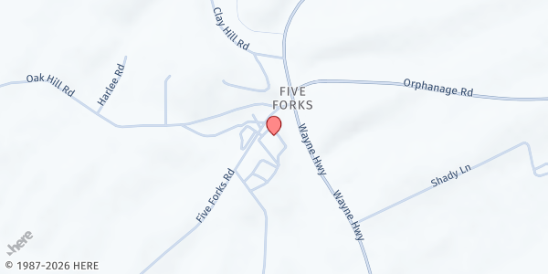 Map showing Five Forks Brethren In Christ Church at 9244 Five Forks Rd, Waynesboro, PA