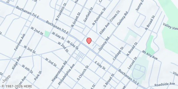 Map showing Hope For Waynesboro at 69 W Main St REAR, Waynesboro, PA