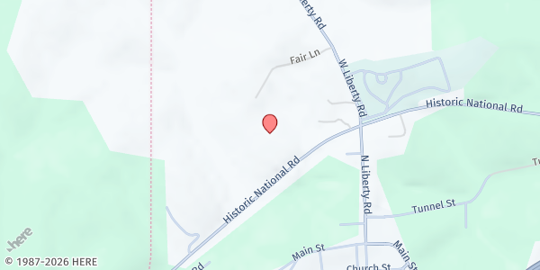 Map showing Greater Washington Co. Food Bank Distribution Center at 116 US-40, West Alexander, PA